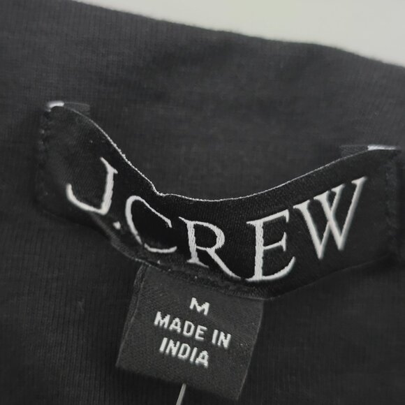 NWT J.Crew Fit & Flare Maxi Dress Milkmaid Black Size M Minimalist - Picture 4 of 7